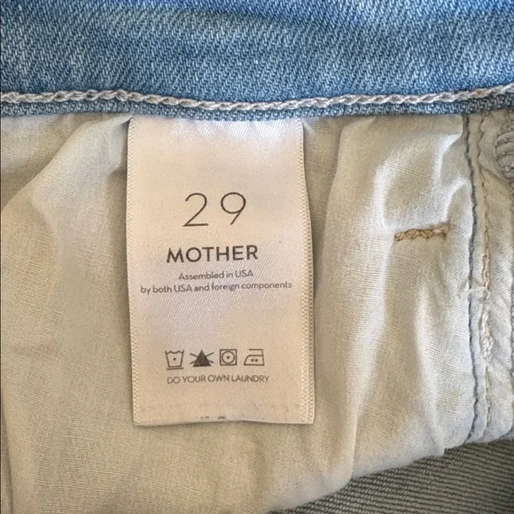 MOTHER The Hustler Fray Light Wash High-Rise Straight Leg Jeans, Size 29 - Picture 9 of 15